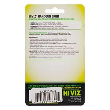 HIVIZ Ruger LCR Front Sight, Green