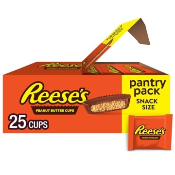 REESE'S Milk Chocolate Snack Size Peanut Butter Cups 25 Count