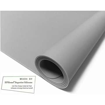 EPHome Extra Large Multipurpose Silicone Nonstick Pastry Mat, Heat Resistant Nonskid Table Mat, Countertop Protector, 23.6''x15.75'' (XL, Gray)