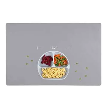 EPHome Extra Large Multipurpose Silicone Nonstick Pastry Mat, Heat Resistant Nonskid Table Mat, Countertop Protector, 23.6''x15.75'' (XL, Gray)