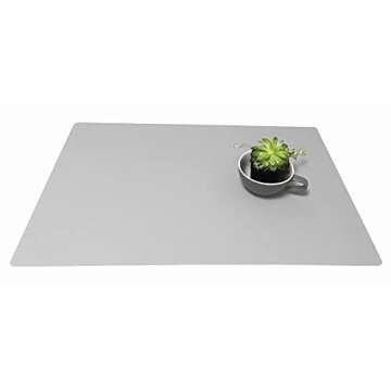 EPHome Extra Large Multipurpose Silicone Nonstick Pastry Mat, Heat Resistant Nonskid Table Mat, Countertop Protector, 23.6''x15.75'' (XL, Gray)