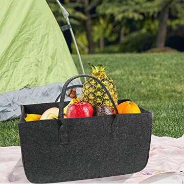 GUOZI Storage Basket, [2 Pack] Collapsible Felt Storage Bins with Handles, Large Laundry Basket Storage Solution for Office Nursery Wardrobe Bookshelf Bedroom Keepsake Toys etc.