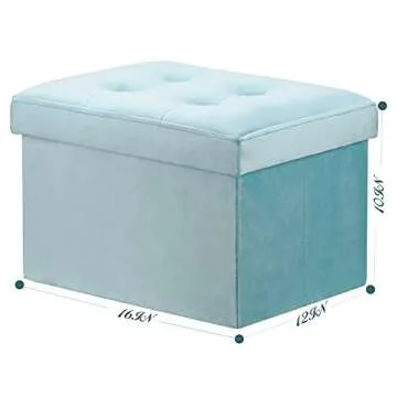 Stylish LINMAGCO 16" Velvet Ottoman with Storage