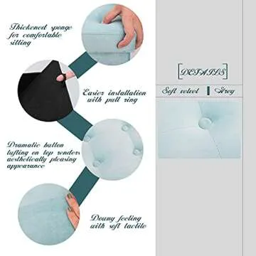 Stylish LINMAGCO 16" Velvet Ottoman with Storage