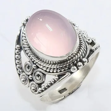 Elegant 925 Sterling Silver Rose Quartz Ring for Women