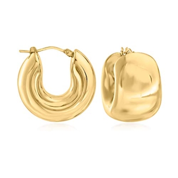 Elegant 14kt Gold Over Resin Hoop Earrings for Women