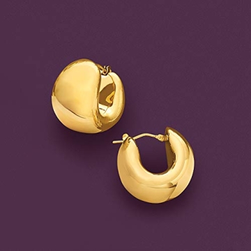 Elegant 14kt Gold Over Resin Hoop Earrings for Women