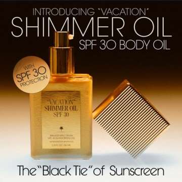 "VACATION" Shimmer Oil SPF 30 by Vacation, Shimmering Body Sunscreen, Water-Resistant, Enhances All ...