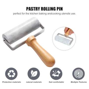 Smooth Surface Marble Rolling Pins for Baking, Non-Stick Dough Roller for Home and Professional Chef...