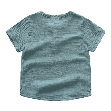 Buy Ashmyova Boys Cotton Linen Short Sleeve Shirt