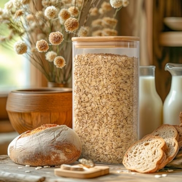 ComSaf Glass Storage Containers with Bamboo Lids for Pantry