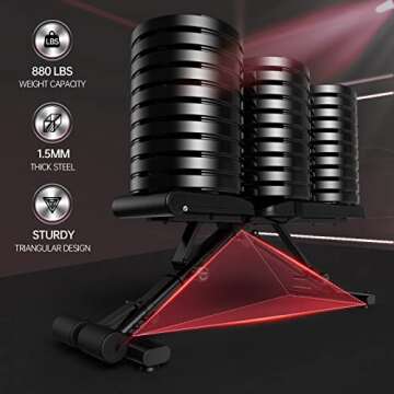 PASYOU Adjustable Weight Bench,880LB Weight Capacity for Strength Training Bench Press Foldable Incline Decline Bench for Full Body Workout PA500