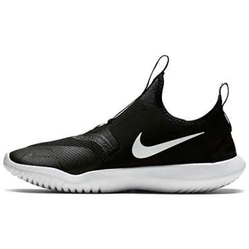 Nike Flex Runner (Big Kid) Black/White 6 Big Kid M