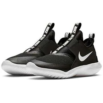 Nike Flex Runner (Big Kid) Black/White 6 Big Kid M