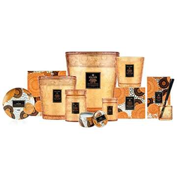 Voluspa Spiced Pumpkin Latte, 3 Wick Tin Candle, 12 Ounce, 40 Hour Burn Time, All Natural Wicks and Coconut Wax for Clean Burning, Vegan, Poured in The USA