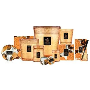 Voluspa Spiced Pumpkin Latte, 3 Wick Tin Candle, 12 Ounce, 40 Hour Burn Time, All Natural Wicks and Coconut Wax for Clean Burning, Vegan, Poured in The USA