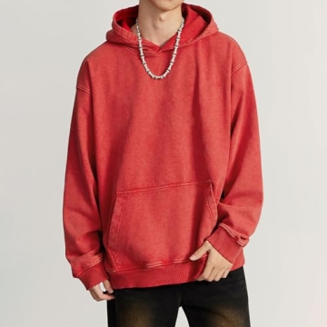 FAIABLE Acid Wash Hoodie Unisex Oversized Streetwear Sweatshirt