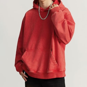 FAIABLE Acid Wash Hoodie Unisex Oversized Streetwear Sweatshirt