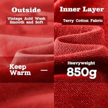 FAIABLE Acid Wash Hoodie Unisex Oversized Streetwear Sweatshirt