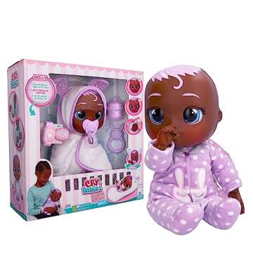 Cry Babies Newborn Molly - Interactive Baby Doll with 20+ Baby Sounds, Girls & Kids Age 18M and Up