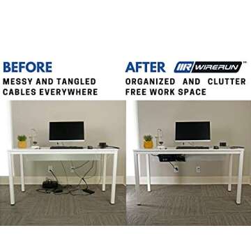 WireRun Wire Mesh Cable Organizer for Desk - 24 Inch