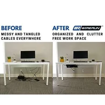 WireRun Wire Mesh Cable Organizer for Desk - 24 Inch