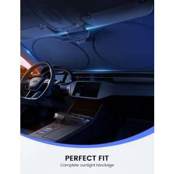 Lamicall Car Windshield Sun Shade for Medium SUVs & Sedans