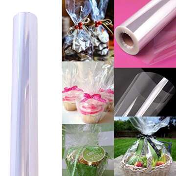 AnapoliZ Clear Cellophane Wrap Roll 100’ Ft Durable