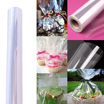 AnapoliZ Clear Cellophane Wrap Roll 100’ Ft Durable