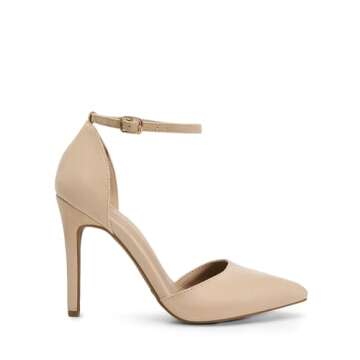 DREAM PAIRS Women's Oppointed-Lacey Nude Suede Fashion Dress High Heel Pointed Toe Wedding Pumps Shoes Size 10 M US