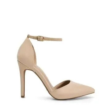 DREAM PAIRS Women's Oppointed-Lacey Nude Suede Fashion Dress High Heel Pointed Toe Wedding Pumps Shoes Size 10 M US