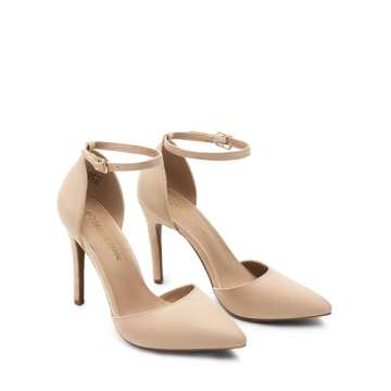 DREAM PAIRS Women's Oppointed-Lacey Nude Suede Fashion Dress High Heel Pointed Toe Wedding Pumps Shoes Size 10 M US