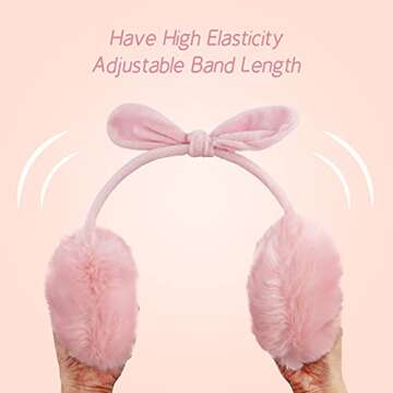 POXIMI Women Winter Earmuffs with Adjustable Cute Bow