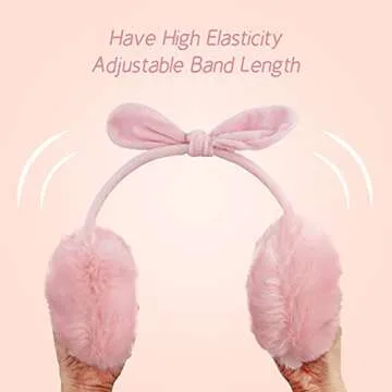 POXIMI Women Winter Earmuffs with Adjustable Cute Bow