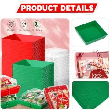 100 Pcs Christmas Charcuterie Boxes with Clear Lids