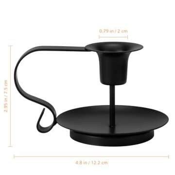 Candle Holder, Taper Candle Stick Holder, 2 Pack Candle Stick Holder, Black Candlestick Holders