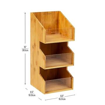 Mind Reader Bamboo Coffee Condiment Station - Organizer