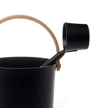 Prettyia 5L Aluminum Sauna Bucket and Ladle Kit for Spa