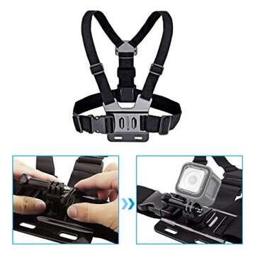 Kitway Chest Mount Harness for GoPro Cameras - Adjustable Action Gear
