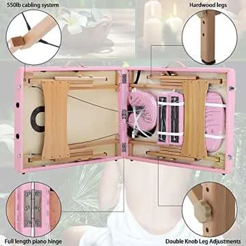 Dkeli Portable Massage Table - Adjustable & Durable Spa Bed