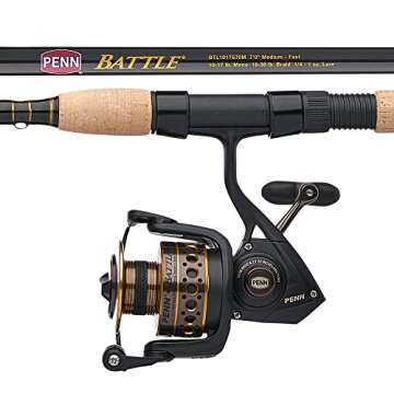 PENN Battle Spinning Reel and Fishing Rod Combo, Black, 4000 - 7' - Medium - 1pc