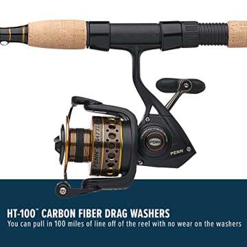 PENN Battle Spinning Reel and Fishing Rod Combo, Black, 4000 - 7' - Medium - 1pc