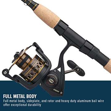 PENN Battle Spinning Reel and Fishing Rod Combo, Black, 4000 - 7' - Medium - 1pc