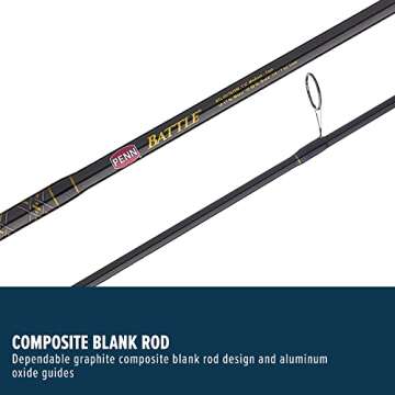 PENN Battle Spinning Reel and Fishing Rod Combo, Black, 4000 - 7' - Medium - 1pc