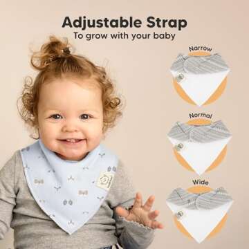 8-Pack Organic Baby Bandana Bibs for Girls - Super Absorbent Triangle Baby Bibs for Drooling and Teething Infant, 100% Cotton Extra Soft for Newborn, Infant 0-36 Months (Prairie)