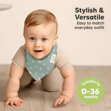 8-Pack Organic Baby Bandana Bibs for Girls - Super Absorbent Triangle Baby Bibs for Drooling and Teething Infant, 100% Cotton Extra Soft for Newborn, Infant 0-36 Months (Prairie)