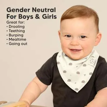 8-Pack Organic Baby Bandana Bibs for Girls - Super Absorbent Triangle Baby Bibs for Drooling and Teething Infant, 100% Cotton Extra Soft for Newborn, Infant 0-36 Months (Prairie)