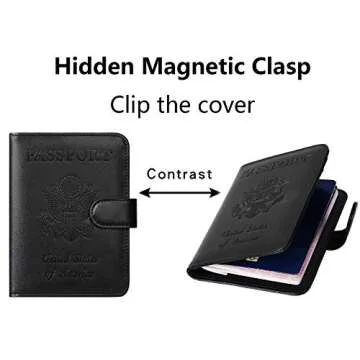 Passport Holder Cover Wallet RFID Blocking Leather Card Case Travel Accessories for Women Men (Black)