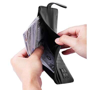 Passport Holder Cover Wallet RFID Blocking Leather Card Case Travel Accessories for Women Men (Black)