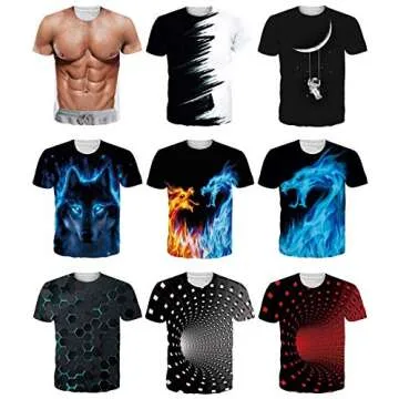 Idgreatim Summer Women 3D Printed Tee Shirt Cat T-Shirt Harajuku t Shirts Small